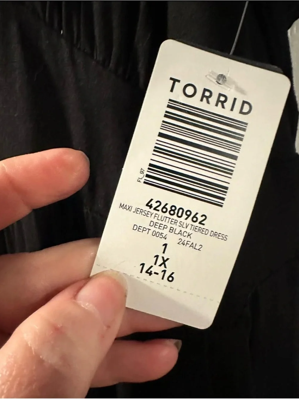 torrid NWT Black Flutter-Sleeve Empire Waist Maxi Dress